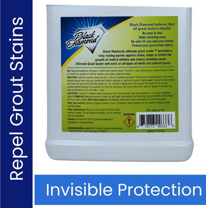 ULTIMATE GROUT SEALER – Professional Strength Tile, Stone & Grout Protection for Showers, Floors & Backsplashes | Easy-Clean, Stain & Moisture Repellent – Low Odor Contractor Grade (Quart)