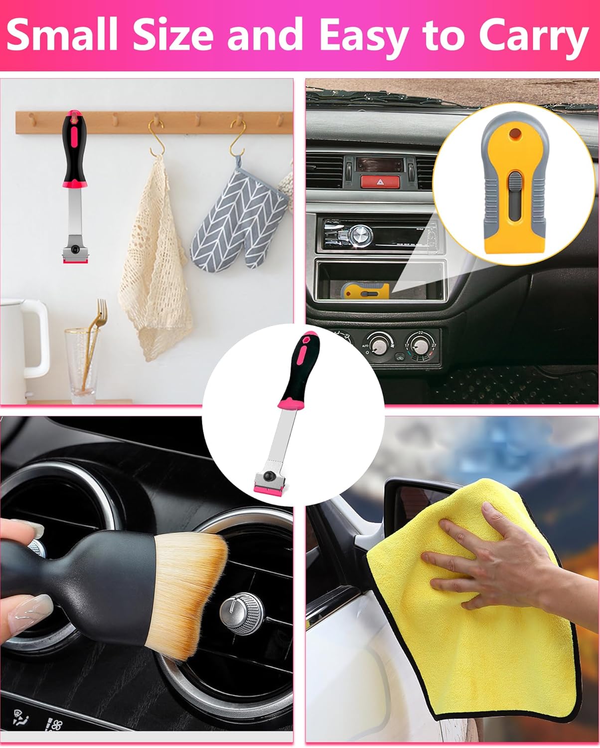 2 Pack Razor Blade Scraper with 10 Plastic and 20 Metal Blades for Removing Paint, Registration Sticker, Grease from Windshield, Glass Top Stove Cooktop Scraper