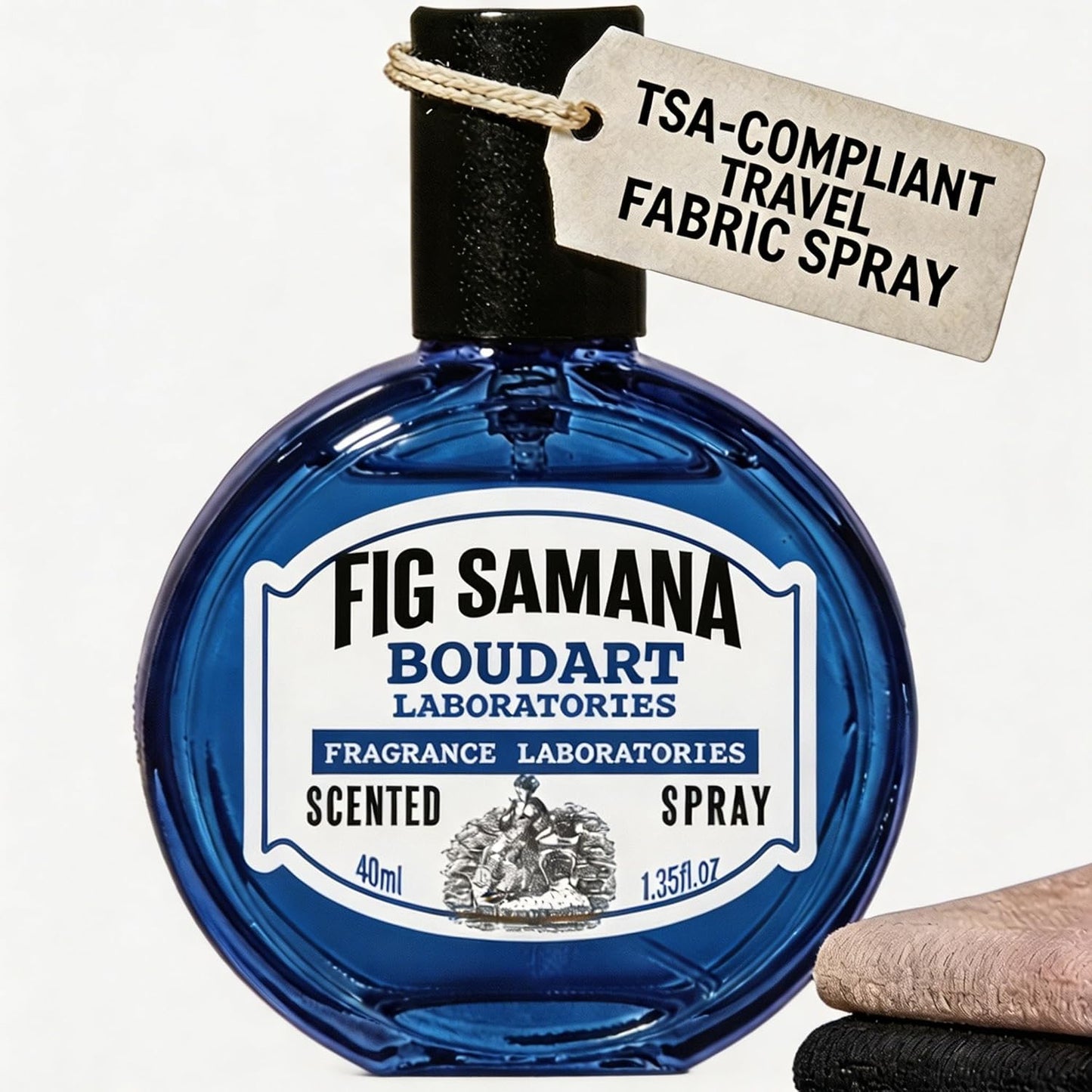 Travel Fabric Refresher Spray – Odor Eliminator & Wrinkle Release, TSA Approved 40ml for Gym Hotel Office Clothes Sofa Curtains, Apple Tree Scent – Boudart Labs