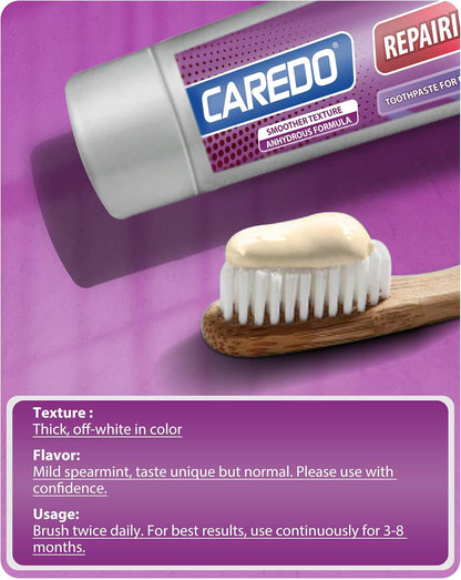 CAREDO Gum Toothpaste for Periodontitis, Gum Repair for Receding Gums, Gum Disease & Gingivitis Treatment, Periodontal Disease Treatment for Gum Health, Gum Disease Repair Bad Breath Toothpaste 3.52OZ