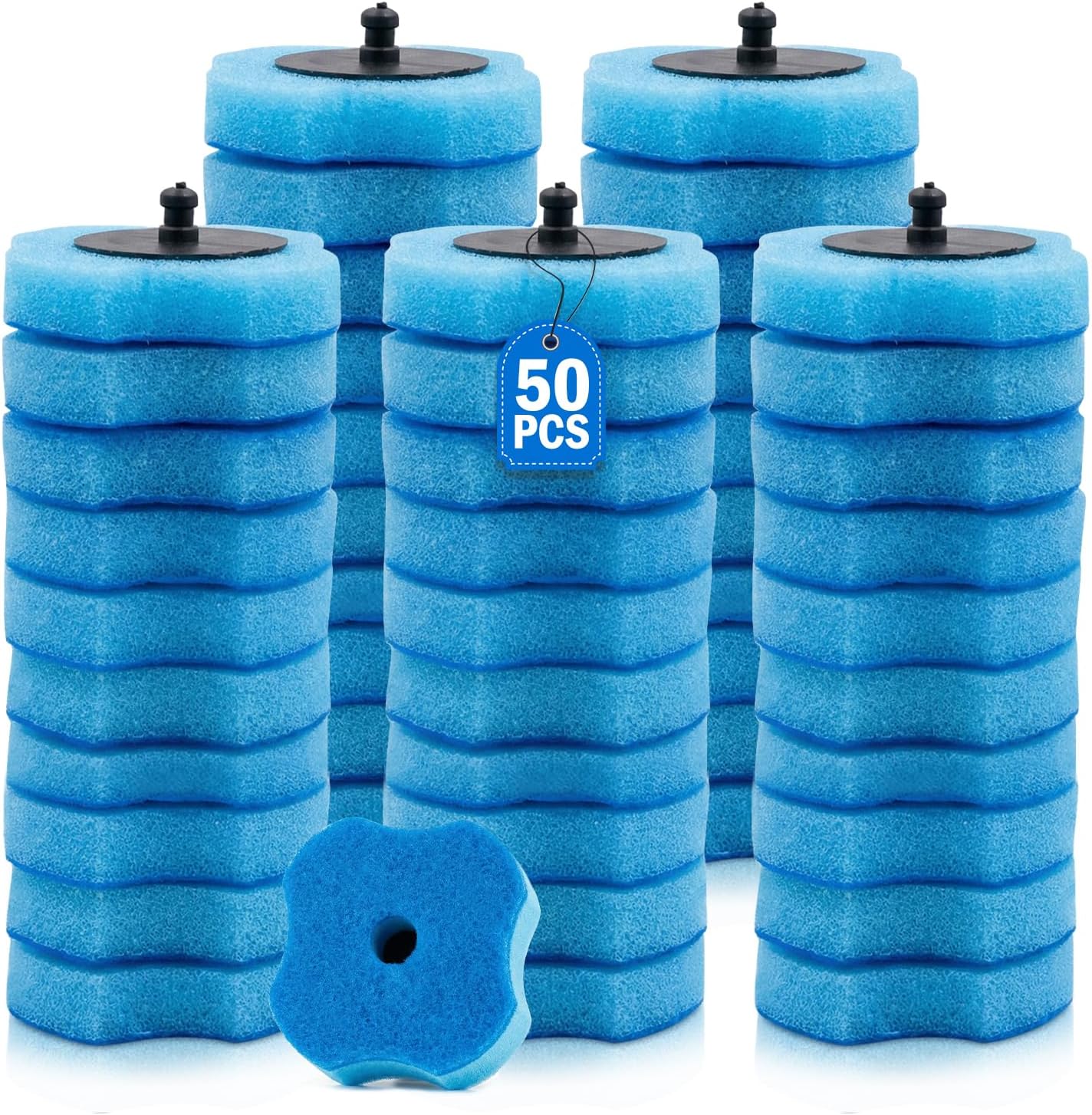 50PC Toilet Bowl Wand Refills, Replacement Heads for Bathroom Washroom Cleaning Pads, Disposable Toilet Brush Refills Lemon Fresh Yellow