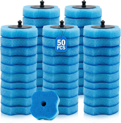 50PC Toilet Bowl Wand Refills, Replacement Heads for Bathroom Washroom Cleaning Pads, Disposable Toilet Brush Refills Lemon Fresh Yellow