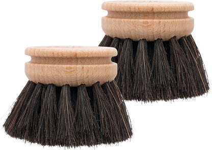 REDECKER Replacement Head for Dish Brush, 1-5/8-inch, Set of 2, 100% Natural Tampico Fiber and Untreated Beechwood, Made in Germany - Natural Dish Brush Replacement Heads