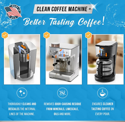 Coffee Machine Cleaner Descaler Tablets - 24 Count, Compatible With Nespresso, Keurig, Ninja, Delonghi, Miele, Coffee Maker Pot Descaling & Cleaning Tabs, Descale Drip Coffe And Espresso Machines