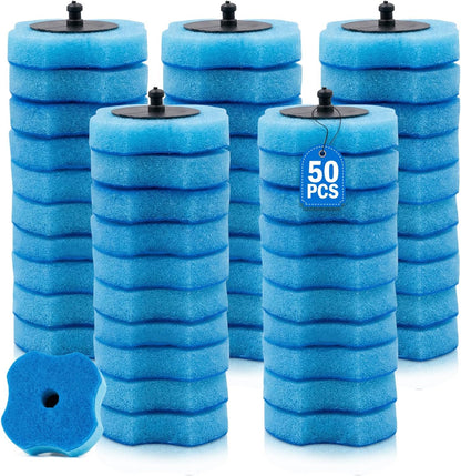50 PCS Toilet Bowl Wand Refills, Replacement Heads for Bathroom Washroom Cleaning Pads, Disposable Toilet Brush Refills Compatible with Household Brush Scrubber Cleaning Refill Lavender Breeze Purple