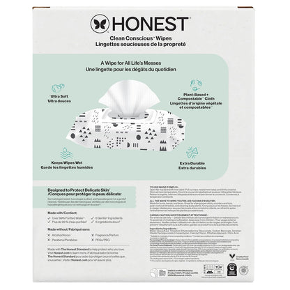 The Honest Company Hypoallergenic Multi-Use Baby Wipes for Sensitive Baby Skin, Rose Blossom, 60 Count