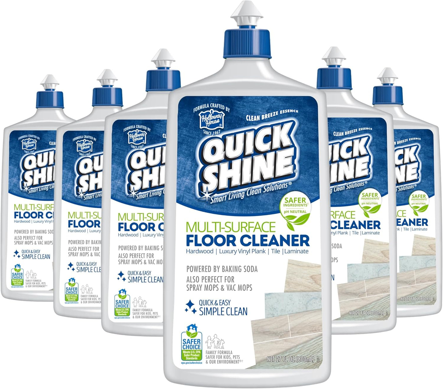 Quick Shine Multi Surface Floor Cleaner 64oz, Ready to Use-Streak Free-No Rinse, Use on Hardwood, Laminate, Luxury Vinyl Plank & Stone, Use in Spray Mops & Vac Mops, Safer Choice Cleaner