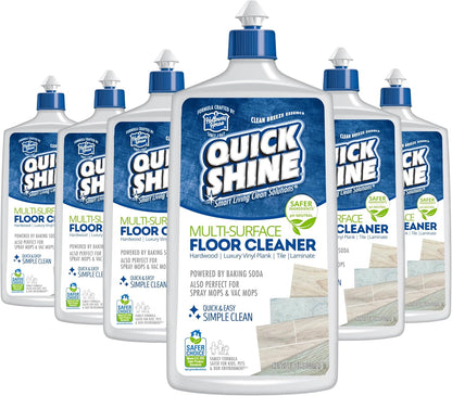 Quick Shine Multi Surface Floor Cleaner 64oz, Ready to Use-Streak Free-No Rinse, Use on Hardwood, Laminate, Luxury Vinyl Plank & Stone, Use in Spray Mops & Vac Mops, Safer Choice Cleaner
