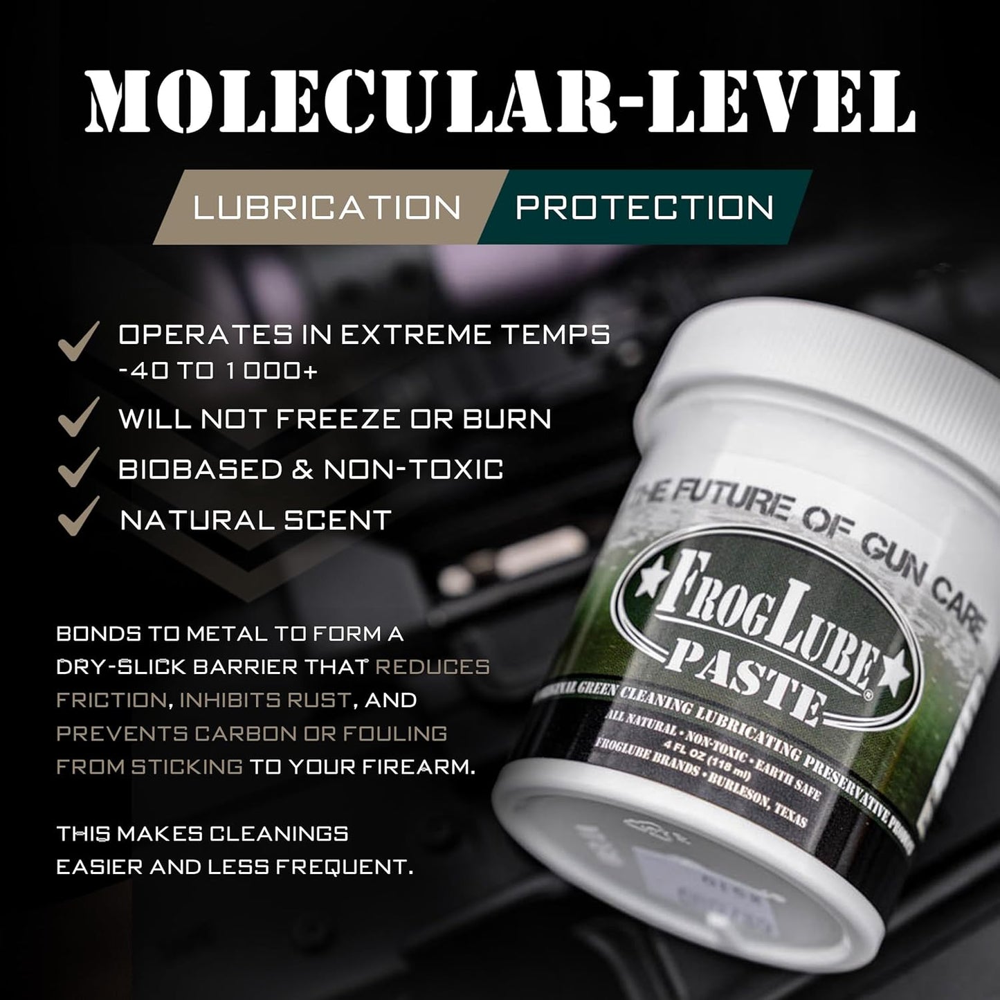 FrogLube C+LP Kit - Gun Lube and Cleaning Kit - Concentrated Gun Cleaning Spray for Heavy Carbon, Fouling, & Build Up - Metal Bonding Gun Lubricant Paste - Long-Lasting Lubrication & Protection