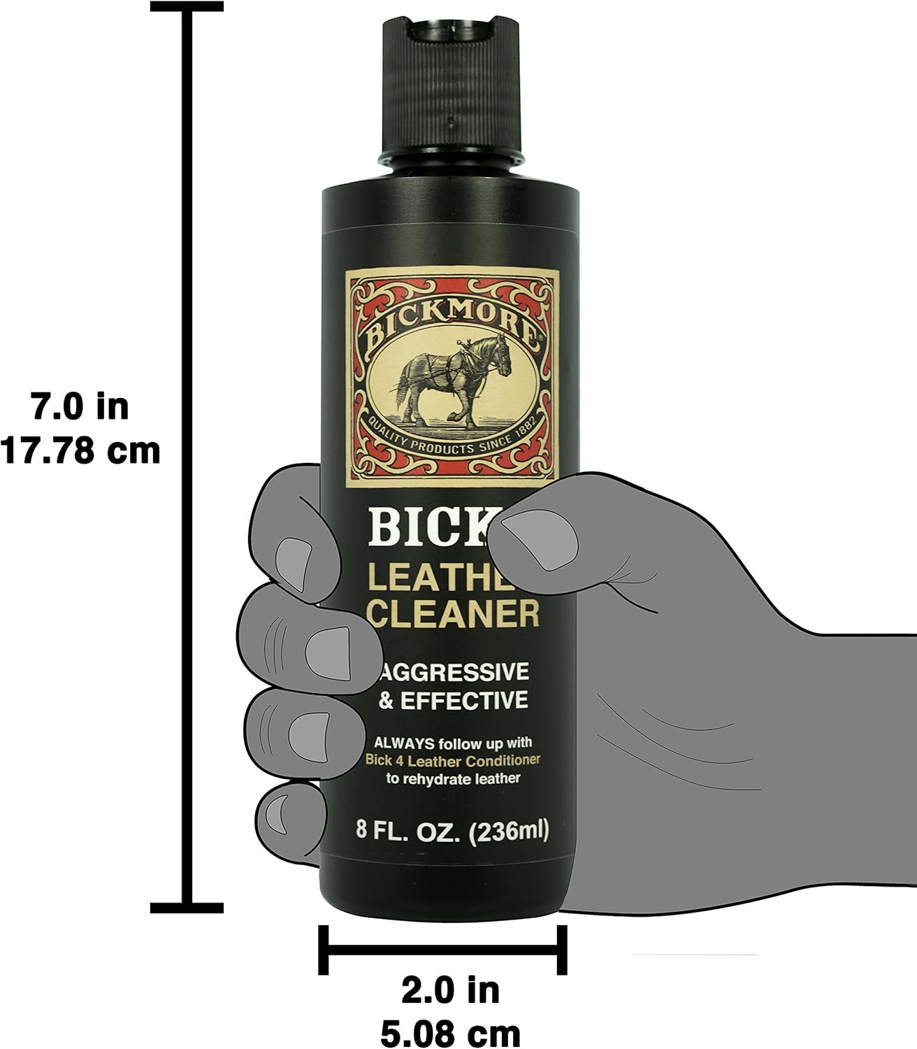 Bickmore Bick 1 Leather Cleaner 8 oz - Clean Dirt, Oil, Sweat, Salt, and Water Stains from All Colored, White, and Black Leather