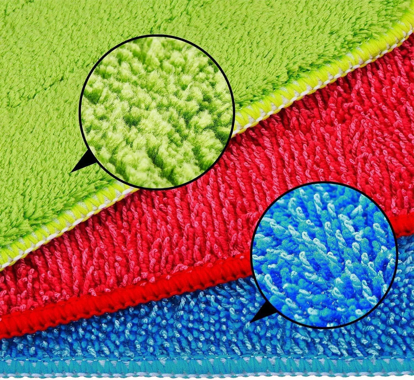 Microfiber Replacement Mop Pad, 18" x 6" Wet & Dry Home & Commercial Cleaning Refills, Reusable Floor Mop Pads (6 Pack) Blue