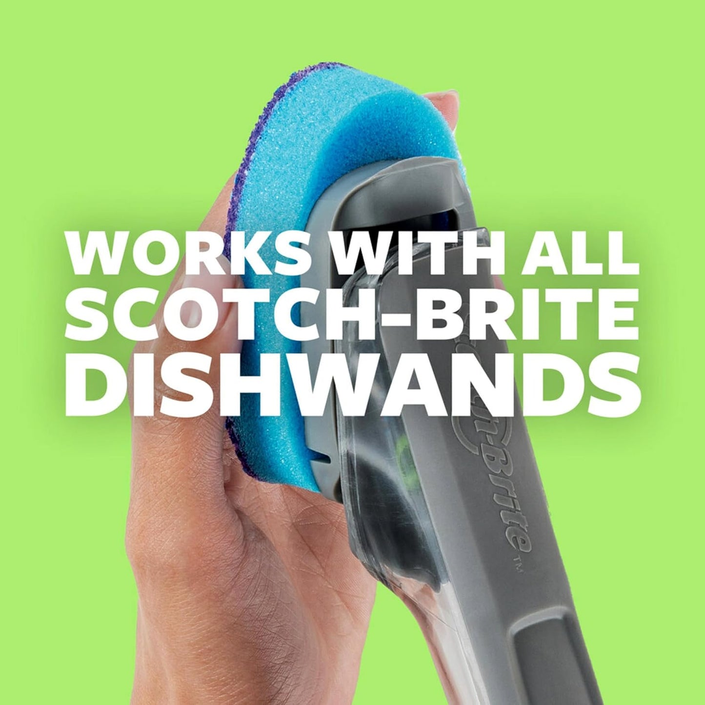 Scotch-Brite Scrub Dots Dishwand Refills, 2 Dish Wand Sponge Refills, Best for Nonstick Pots and Pans, Keep Hands Out of the Mess, Fits All Scotch-Brite Dishwands, Dish Brush Refills