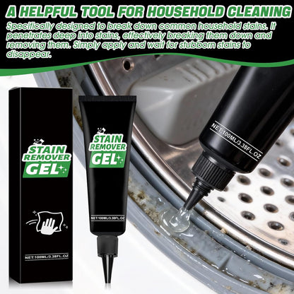 Home Stain Cleaner, Stain Remover Gel with Pointed Nozzle Highly Effective Stain Removal Gentle and Does Not Damage The Surface Multi-Purpose Cleaning for Kitchen and Bathroom, 3.33 OZ