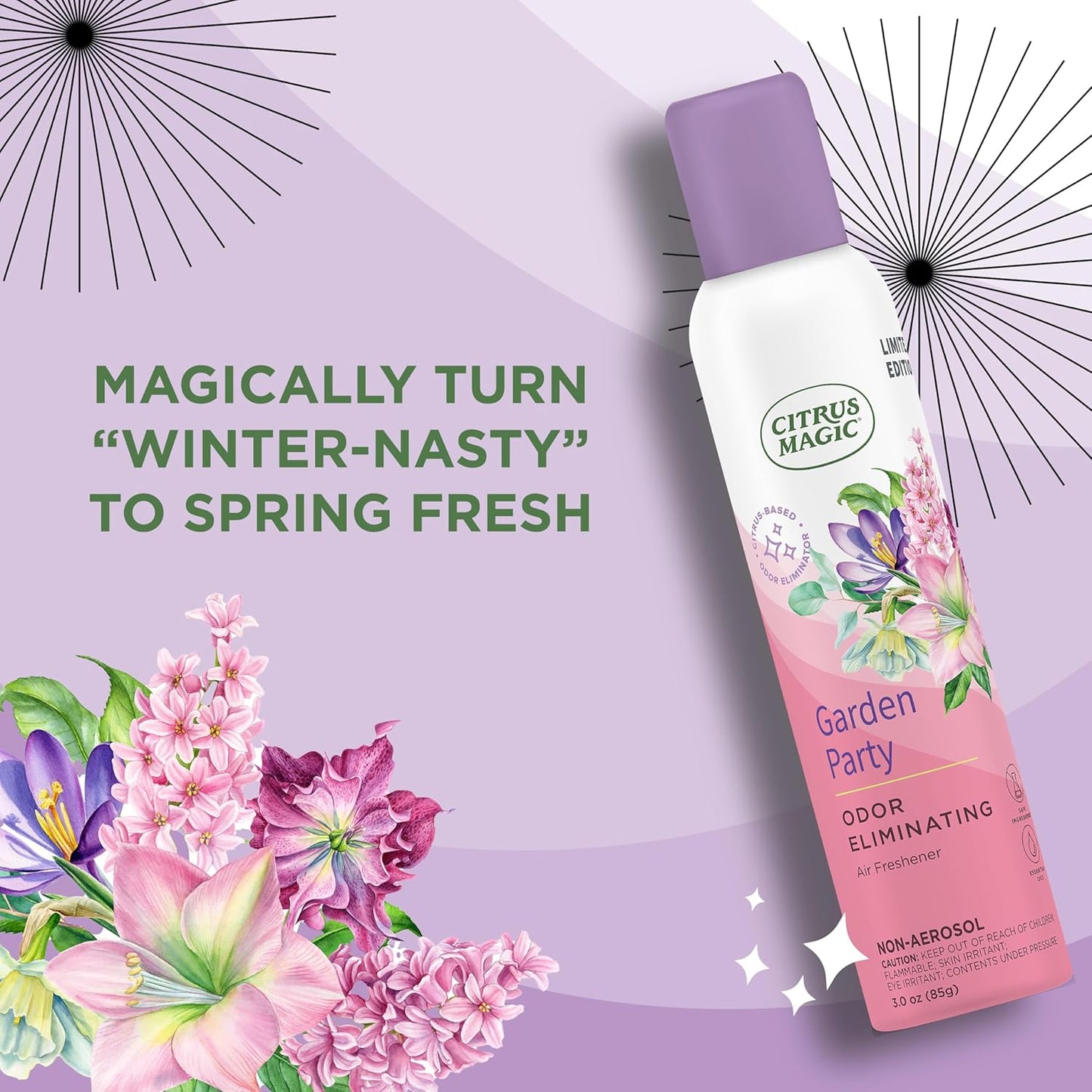 Citrus Magic Limited Edition Odor Eliminating Air Freshener Spray, Assorted Spring Fragrances, 3-Ounce, Pack of 3