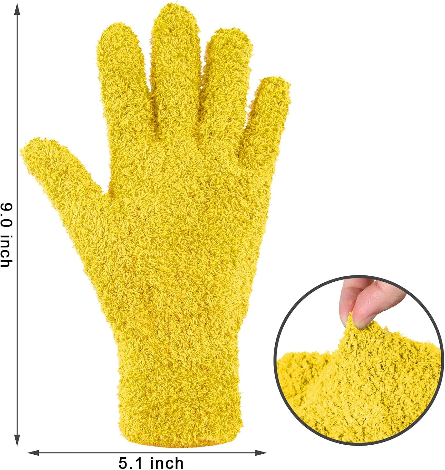 Bencailor 6 Pairs Microfiber Dusting Gloves, Dusting Cleaning Gloves Microfiber Gloves for Plants House Blinds Car Dust Mitt (Fresh Color,Medium)
