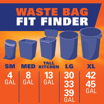 Hefty Ultra Strong 13 Gallon Trash Bags, Tall Kitchen Trash Bags 13 Gallon Size, Resist Leaks, Punctures, and Rips, Continuous Odor Control, White, Fabuloso Lemon Scent, 110 Bags
