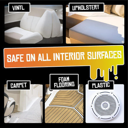Boat Juice Interior 2-in-1 Vinyl Boat Seat Cleaner & Ceramic UV Protectant Spray | Marine Interior Detailing | Upholstery, Carpet & Plastic | Orange Creamsicle Scent | Made in USA
