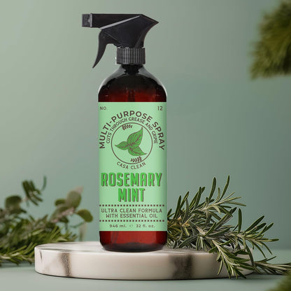 Casa Clean Multi-Purpose Cleaners, Meyer Lemon and Rosemary Mint, Ultra Clean Formula with Essential Oil, 32oz 4 pack. Home and Body Company