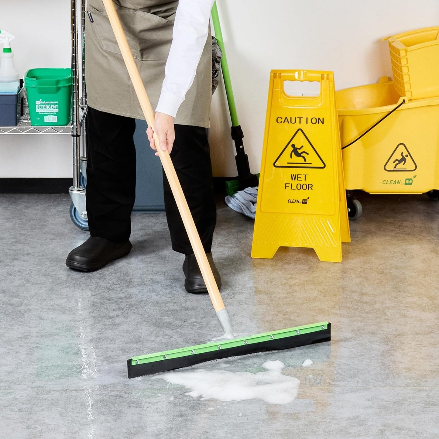 Restaurantware-SQUEEGEE ONLY: Clean Tek Professional 29.92 Inch Floor Squeegee, 1 Broom With Double Rubber Blade - Handle Sold Separately, Heavy-Duty, Steel Wiper For Concrete Floor
