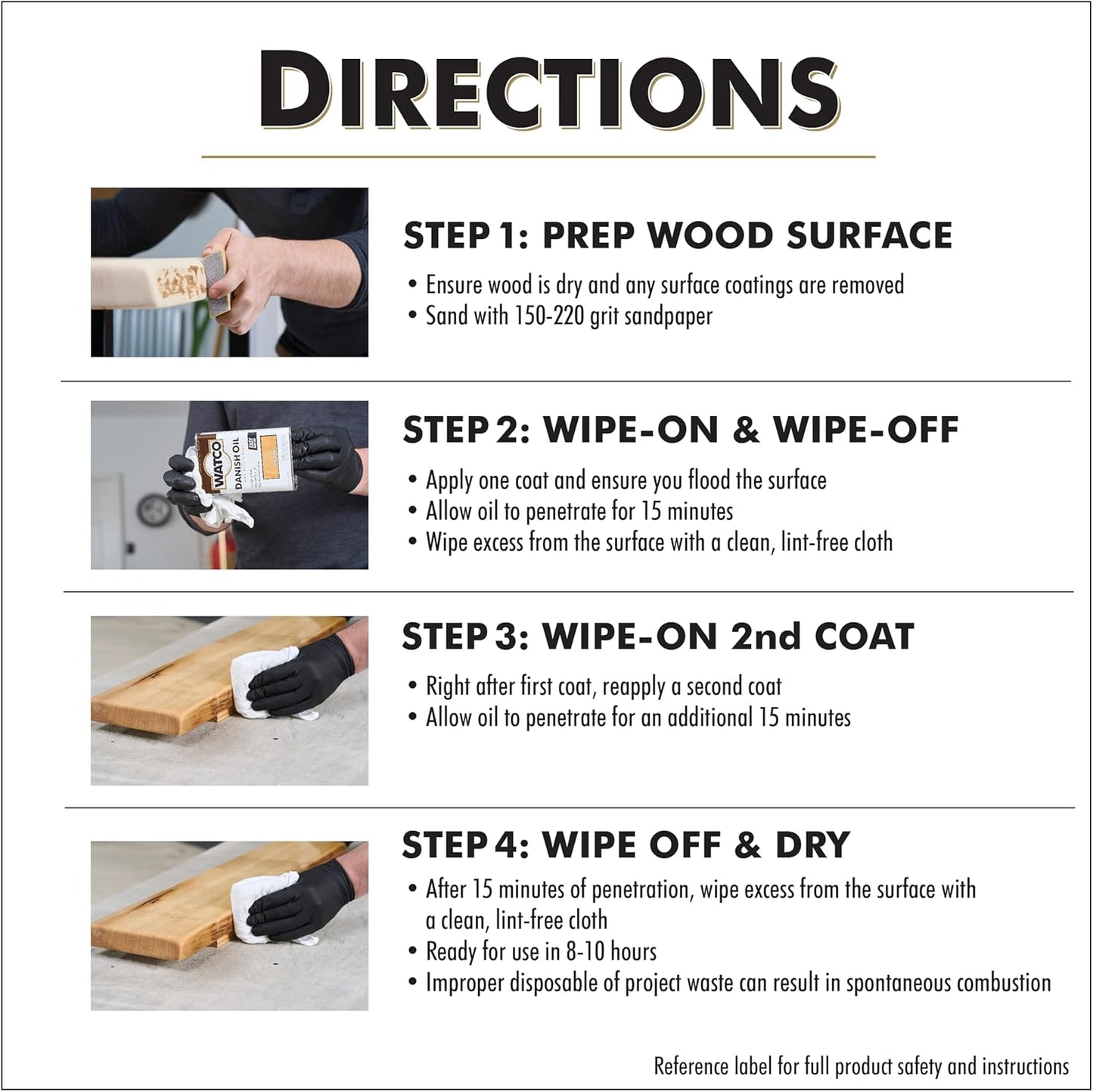 Watco Danish Oil Wood Finish Spray, 11.25 oz, Dark Walnut