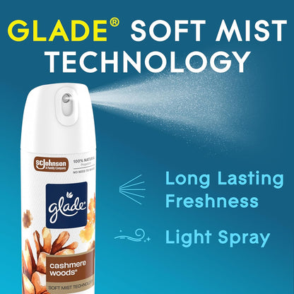 Glade Air Freshener Room Spray, Clean Linen Scent, Odor Fighting to Deliver Long Lasting Freshness, 7.3 Oz, 6 Count