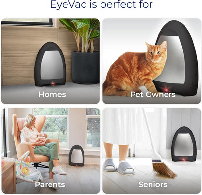 EyeVac Home Touchless Vacuum Automatic Dustpan - Great for Sweeping Pet Hair Food Dirt Kitchen - Ultra Fast & Powerful, No More Bending Down, Bagless, Corded, Automatic Sensors, 1000 Watt (White)