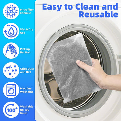 Reusable Mop Pads Compatible with Swiffer Sweeper Mop, Microfiber Dry Sweeping Cloths & Machine Washable Wet Pads Refill for Use on All Sealed Floors - Stone, Hardwood, Laminate & Tile (6 Blue)