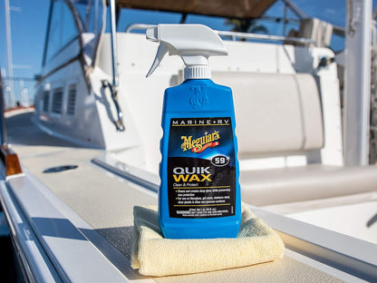 Meguiar's M4716 Marine/RV Hard Water Spot Remover - Effective Marine Hard Water Spot Remover for Boats, RVs, Removes Mineral Deposits, Ideal Boat Water Spot Remover for Marine Enthusiasts