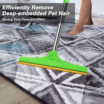 B-Land Carpet Rake for Pet Hair Removal, Reusable Pet Hair Remover with 60” Adjustable Long Handle, Carpet Scraper Dog Cat Hair Remover Tool for Rugs, Mats