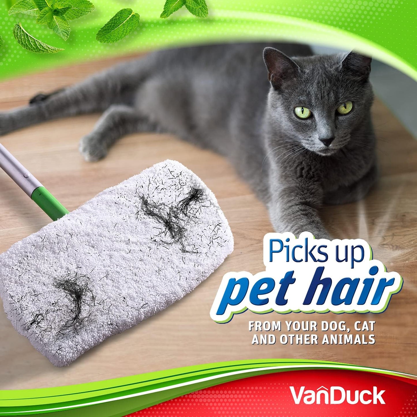 VanDuck Reusable 100% Cotton Mop Pads Compatible with Swiffer Sweeper (4-Pack), Terry Cloth Mop Covers Washable for Wet Mopping and Floor Cleaning (Handle is Not Included)