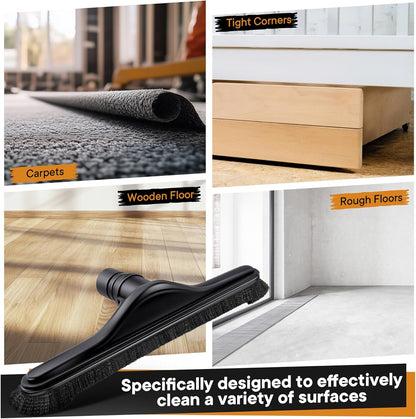 Replacement Floor Tool Compatible with ProTeam 101446 E-Z Glide Backpack Vacuums 10 QT & 6 QT, 14" Hard Floor Tool Compatible with Commercial Cleaners(Brush with Scalloped Edges,Gray)