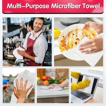 FIXSMITH Microfiber Cleaning Cloth - Pack of 8, Size: 12 x 16 in, Multi-Functional Cleaning Towels, Highly Absorbent Cleaning Rags, Lint-Free, Streak-Free Cleaning Cloths for Car Kitchen Home