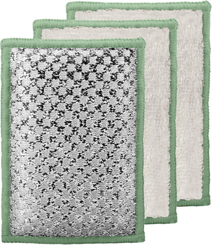 OGGI Bambou Odor-Free Scrubbing Sponges - Natural Scrub Sponges for Dishes, 91% Bamboo-Derived Rayon Cellulose Fiber, Reusable, Absorbent, Durable Scrubbers, Non-Scratch, Washable - 3 pcs, 7x4