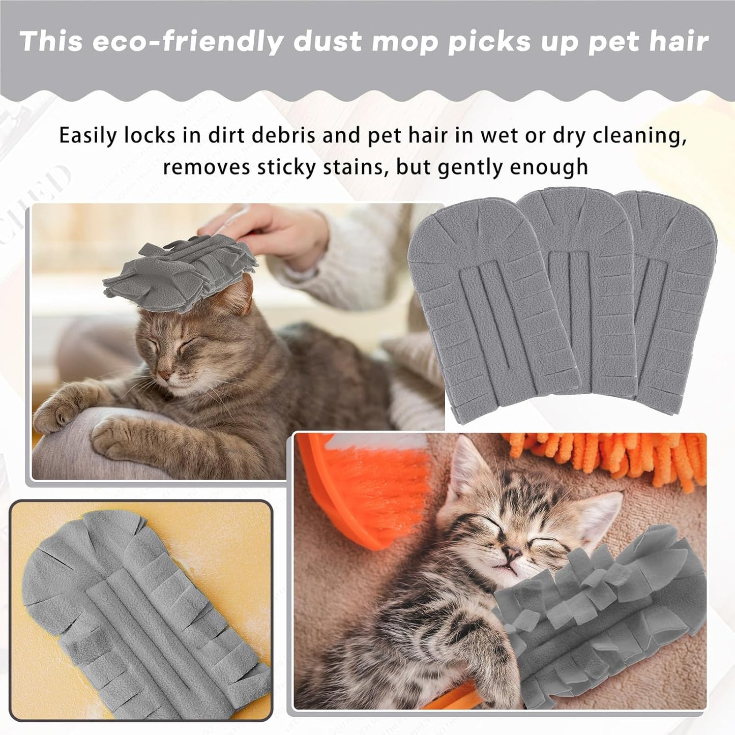 Zubebe 12 Pcs Duster Refill Reusable Fleece Duster Refills Feather Flat Dusters Multi Surface Washable Cleaning Pads Tools for Home, Blinds, Car, Pet, Furniture, Fans (Dark Color)