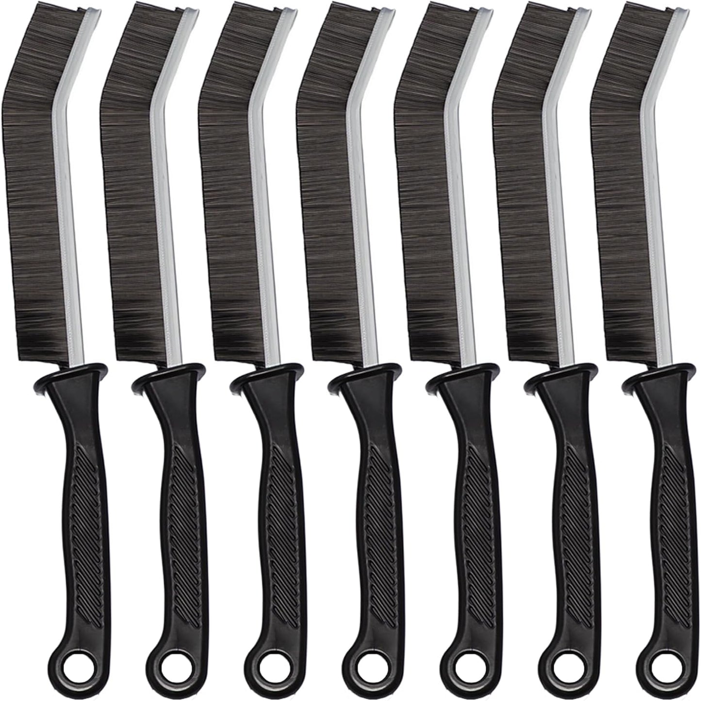7 Pcs Hard Bristle Crevice Cleaning Brush Set - for Grout, Tight Spaces & Gap Cleaning, Deep Reach Narrow Scrubber Tools for Bathroom Tiles, Kitchen Sink, Window Tracks & Car Vents, Home Essentials