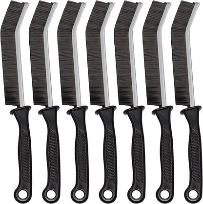 7 Pcs Hard Bristle Crevice Cleaning Brush Set - for Grout, Tight Spaces & Gap Cleaning, Deep Reach Narrow Scrubber Tools for Bathroom Tiles, Kitchen Sink, Window Tracks & Car Vents, Home Essentials