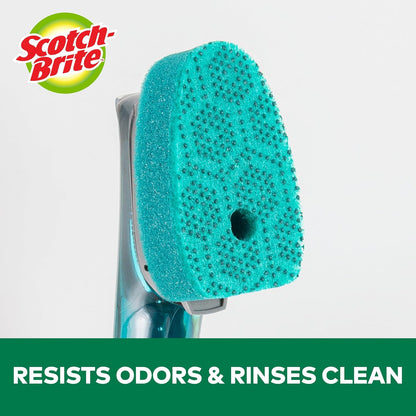 Scotch-Brite Heavy Duty Advanced Soap Control Dishwand Kit, Includes 1 Wand & 5 Refill Pads, Control Soap With A Button, Keep Your Hands Out Of Dirty Water