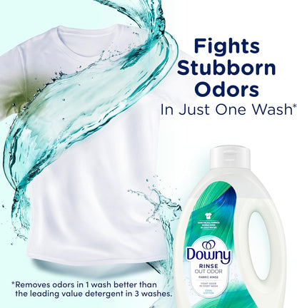 Downy Rinse Laundry Odor Remover, Cool Cotton Scent, 48 fl oz, Fabric Softener And Laundry Odor Removal Rinse, Fights Odors At The Source, HE Compatible