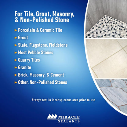 Miracle Sealants Heavy-Duty Acidic Cleaner for Tile & Stone, Grout Haze, Rust Stain & Efflorescence Remover, Quart
