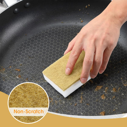 Tioncy 100 Pcs Individually Wrapped Sponges Kitchen Bulk Blue Dish Non Scratch Scrub Sponges Dual Sided Cleaning Dish Scrubber for Washing Dishes, Pots, Pans, Sinks, Stoves, Appliances, Car, Bike