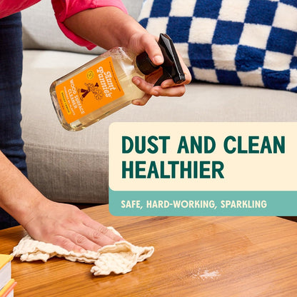 Aunt Fannie's All Purpose Wood Spray Cleaner, No-Wax Formula, Perfect for Wood Tables, Walls, Counters & Shelves, 16.9 Ounces, Lemon Scent (Pack of 1)