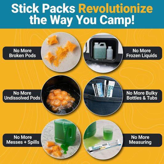 Unique RV Digest-It Plus RV Tank Treatment Pods – 16 Treatments, Breaks Down Waste & Toilet Paper + Eliminates Odors at Source, RV Black Tank Treatment