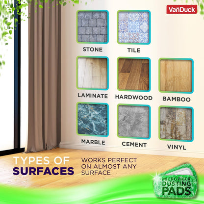 VanDuck Reusable Mop Pads Compatible with Swiffer Sweeper (4-Pack) - Washable Microfiber Mop Pads for Wet & Dry Use - All Purpose Floor Mopping and Cleaning Product