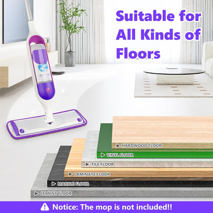 Reusable Mop Pads Compatible with Swiffer PowerMop, Microfiber Mop Pads Refills Mop Heads Replacement for Swiffer Mop Spray Mop Floor Mop, Washable Reusable Floor Mopping Refills, 6 Pack