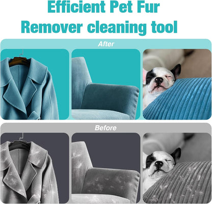 Double-Sided Pet Hair Removal Tool,Adjustable Height Carpet Pet Hair Removal Silicone Broom,Dog Cat Hair Remover Broom for Carpets, Floor Mats,Couch,Floor Squeegee (Blue Carpet Rake)
