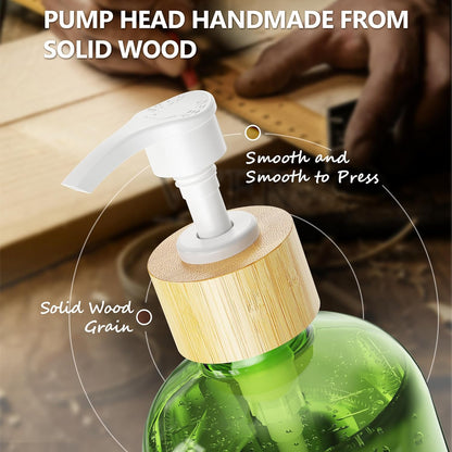 Cisily Kitchen Dish Soap Dispenser Set with 2 Pack 16.9oz Black Glass Bottle and Sponge Holder, Dish Soap Dispensers with Adjustable Sponge Holder, Vintage Hand and Dish Soap Dispensers Set