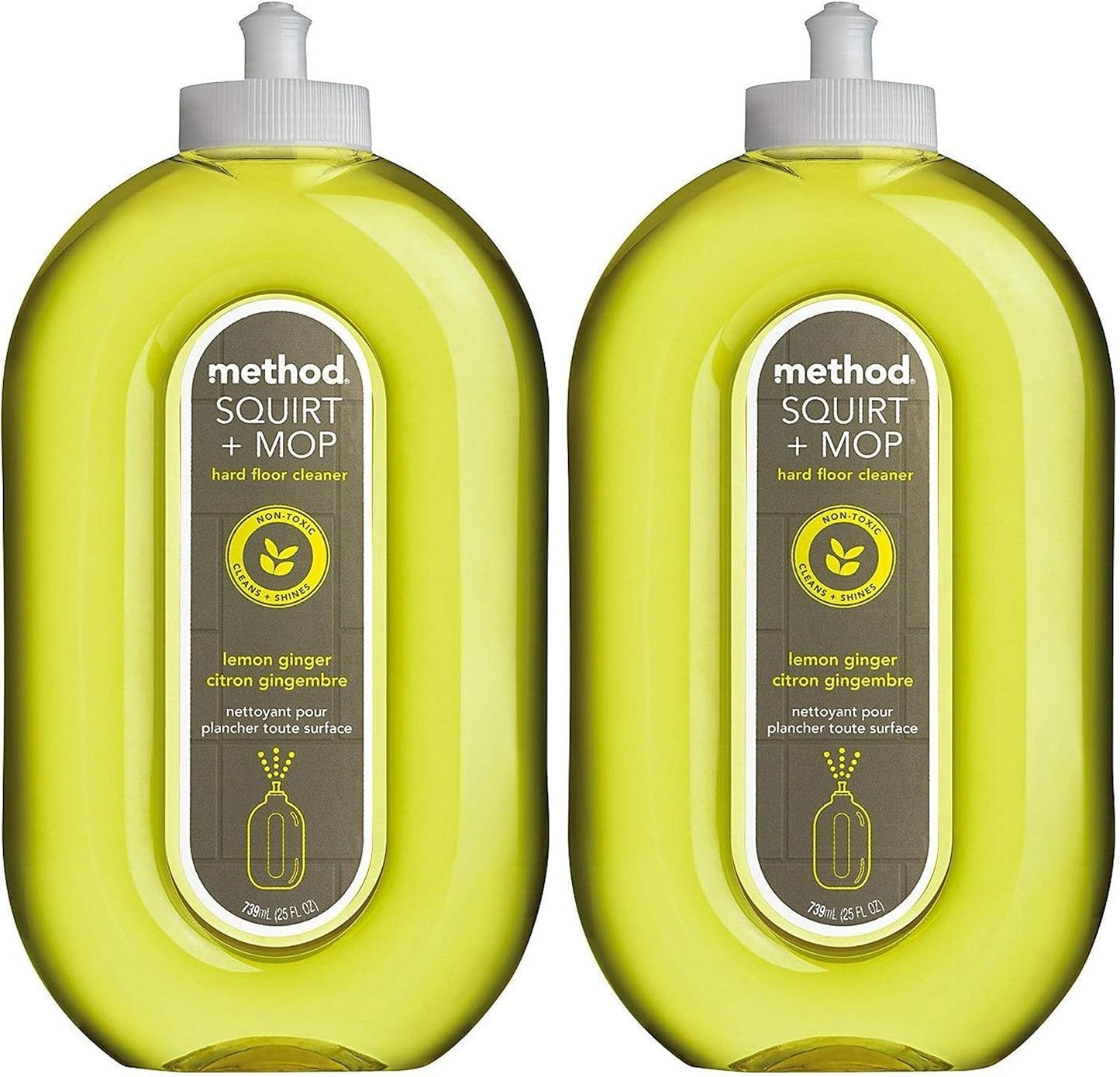 Method Squirt & Mop Hard Floor Cleaner - Lemon Ginger - 25 Fl Oz (Pack of 2)