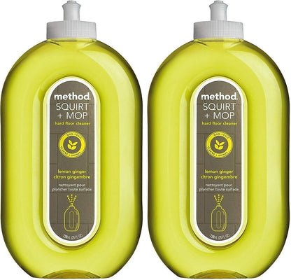 Method Squirt & Mop Hard Floor Cleaner - Lemon Ginger - 25 Fl Oz (Pack of 2)