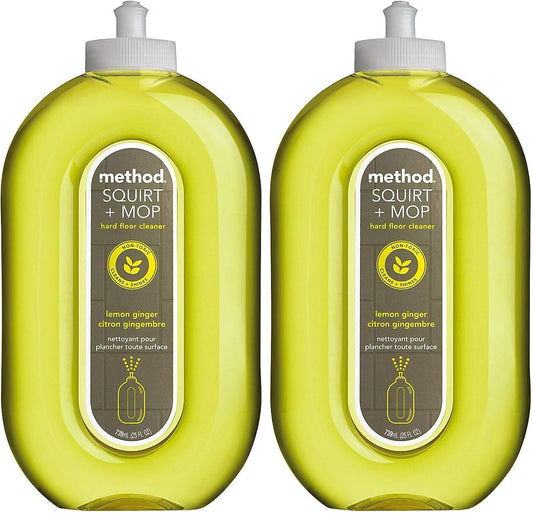 Method Squirt & Mop Hard Floor Cleaner - Lemon Ginger - 25 Fl Oz (Pack of 2)
