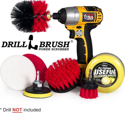 Electric Spin Scrubber Kitchen Cleaning Set with Multi-Purpose Cleaner Paste - Lemon Lime Scented, Stainless Steel Appliance, Oven, Stove Top, Microwave, Sink, Counter Top, Grout, Baseboard Cleaner